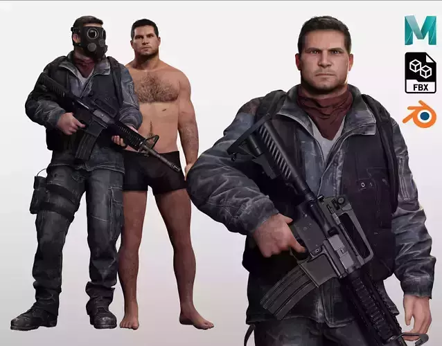 Realistic Man With Civil War Clothing 