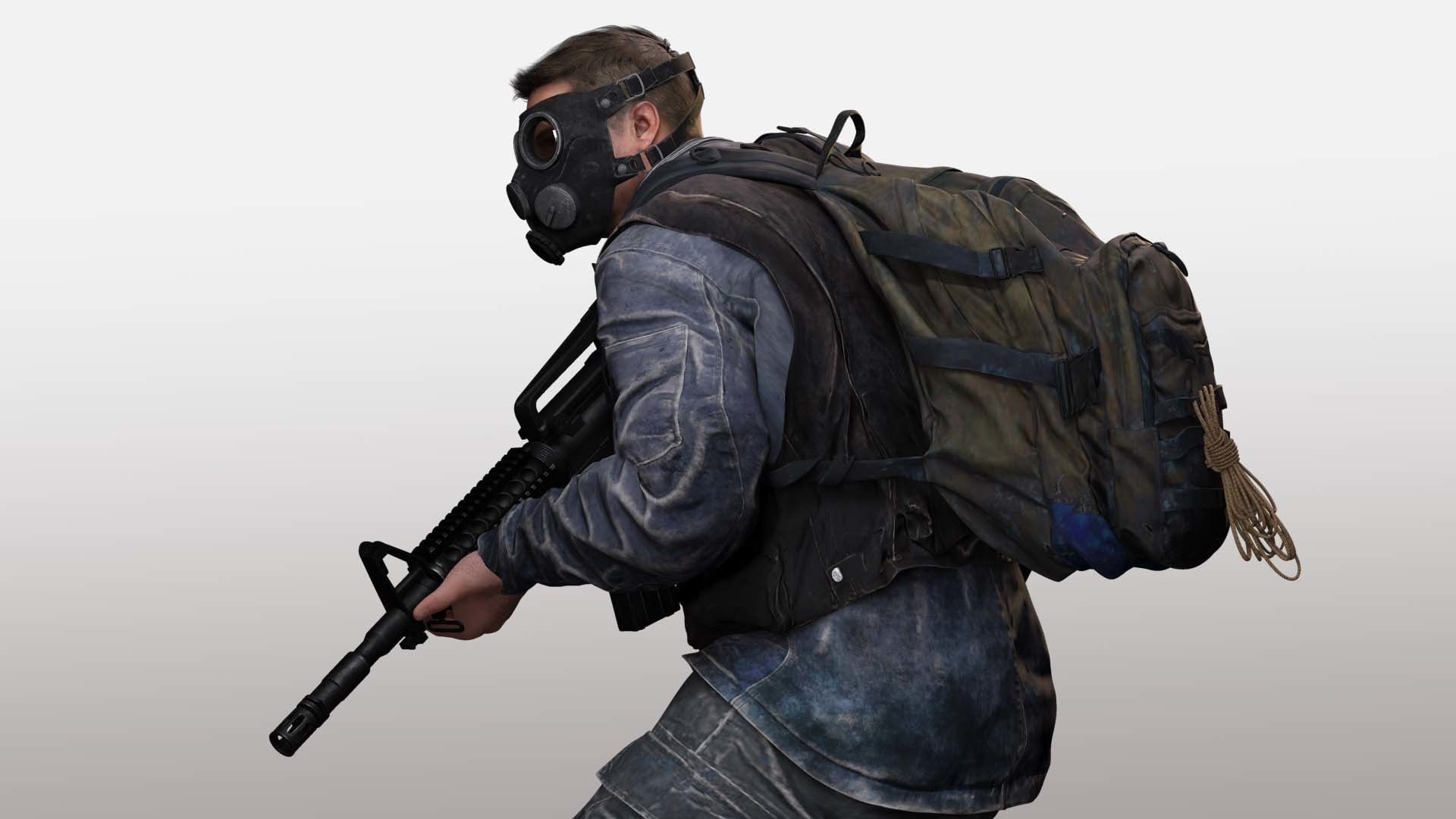 Realistic Man With Civil War Clothing  Low-poly 3D model_3