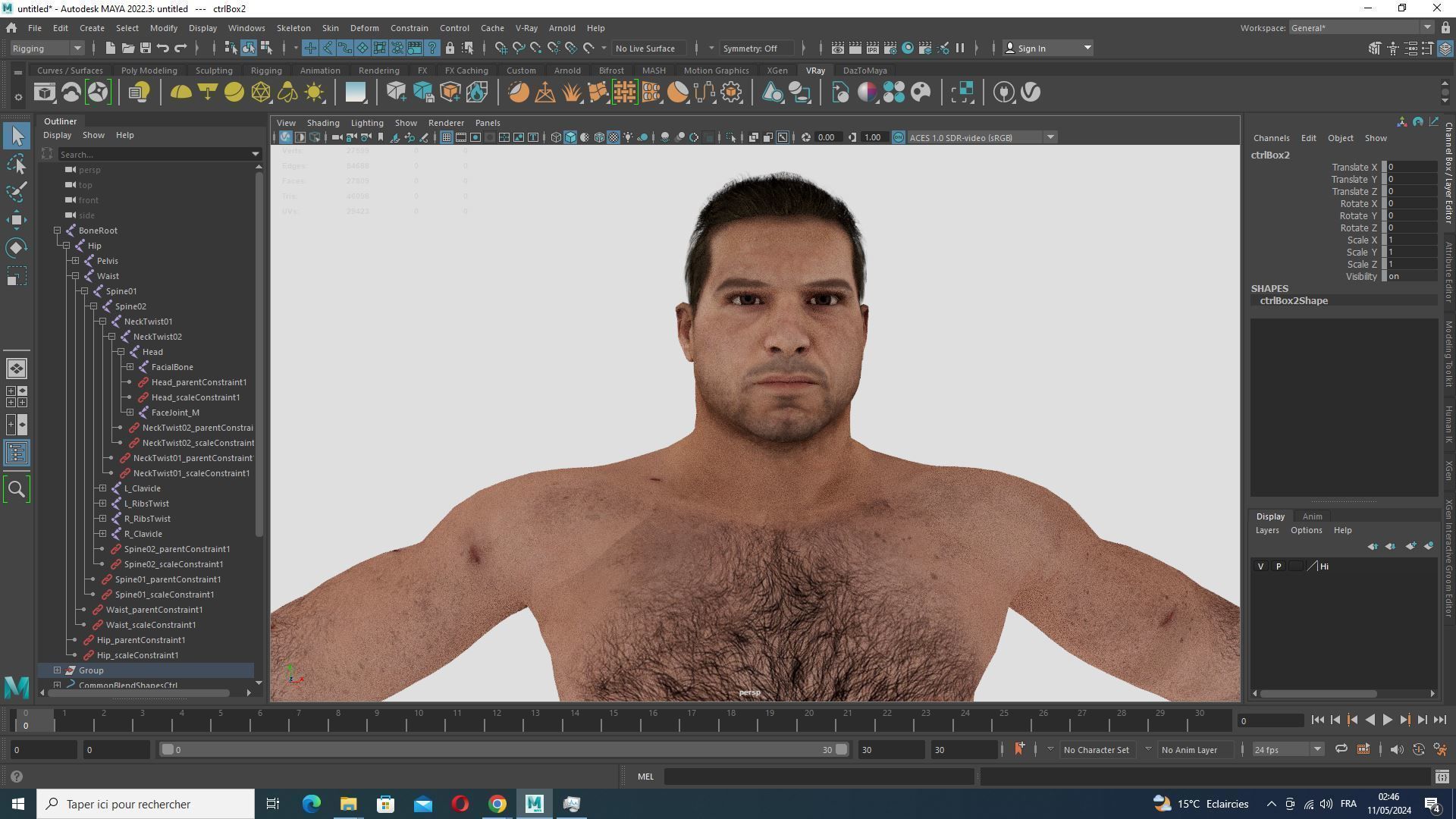 Realistic Man With Civil War Clothing  Low-poly 3D model_35