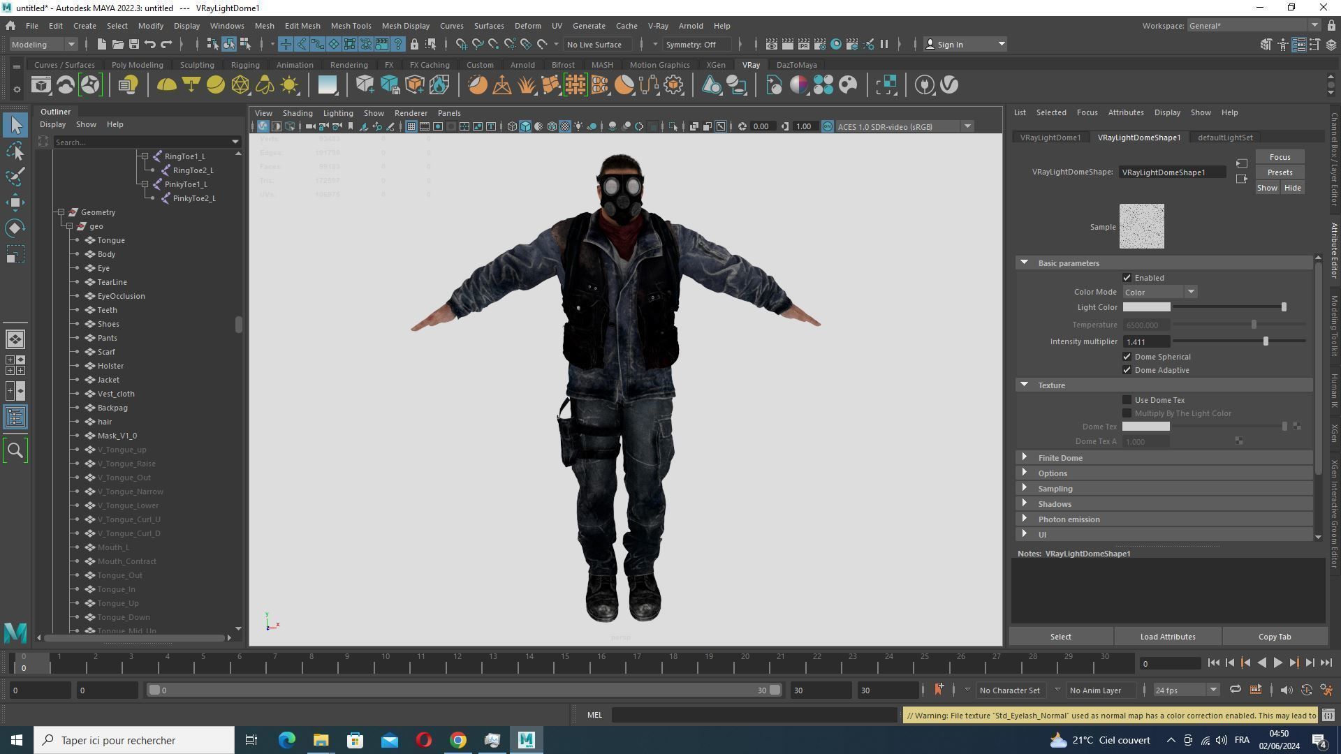 Realistic Man With Civil War Clothing  Low-poly 3D model_26