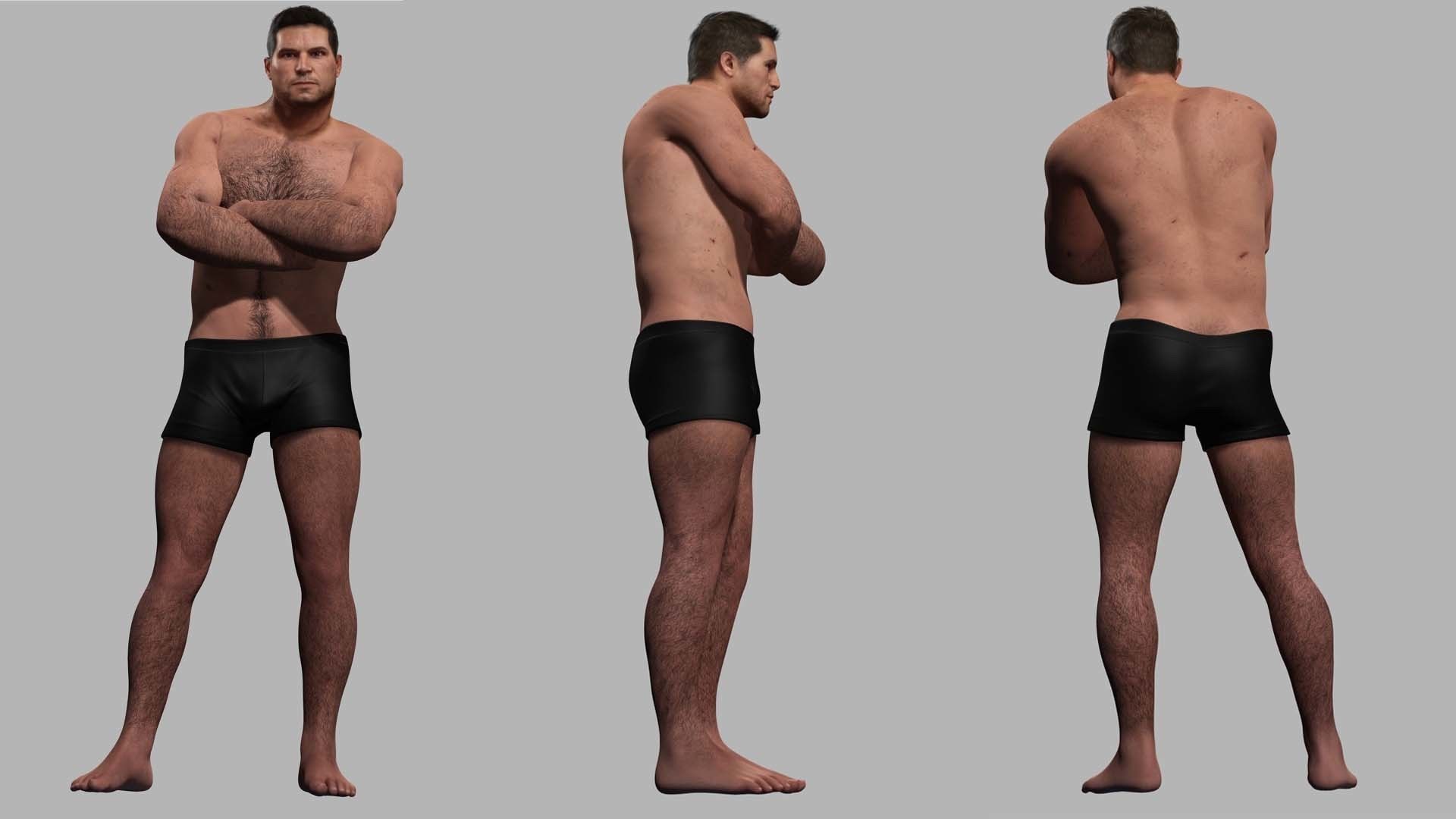 Realistic Man With Civil War Clothing  Low-poly 3D model_6