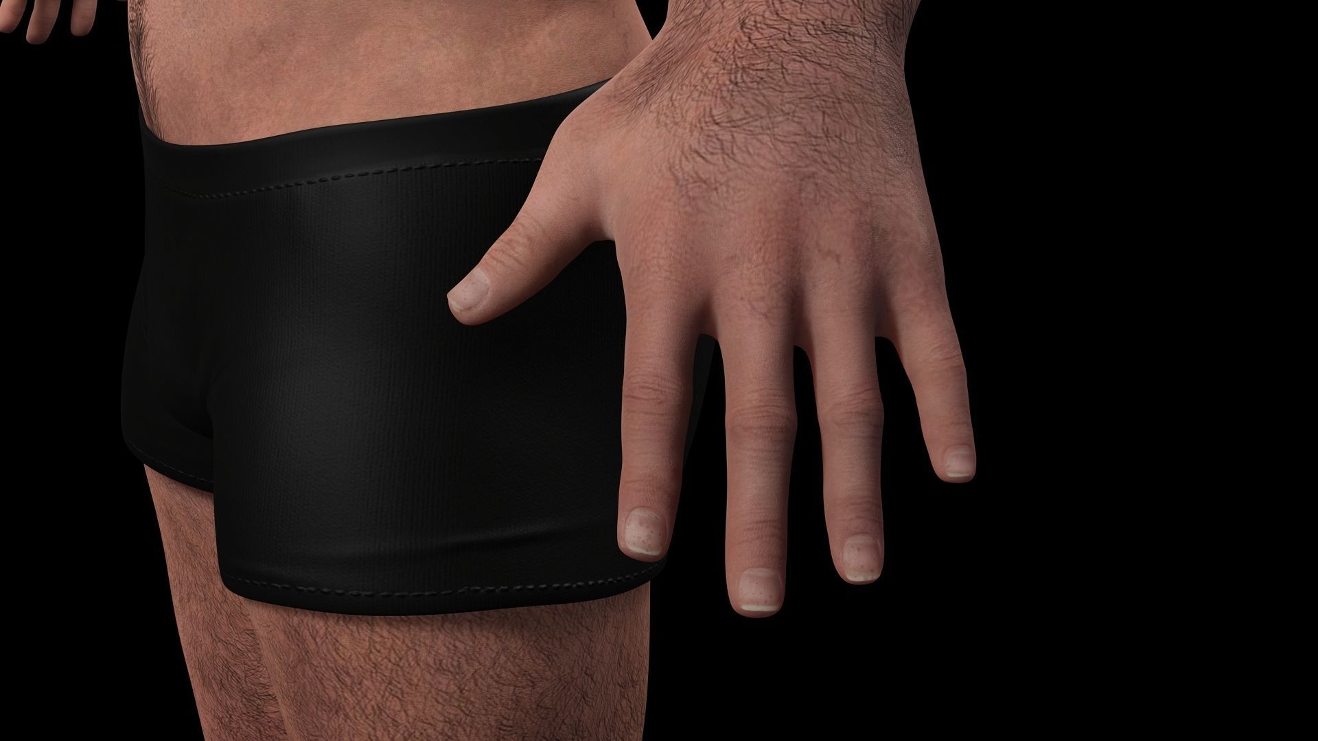 Realistic Man With Civil War Clothing  Low-poly 3D model_17