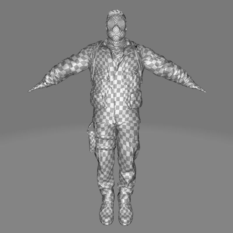 Realistic Man With Civil War Clothing  Low-poly 3D model_37