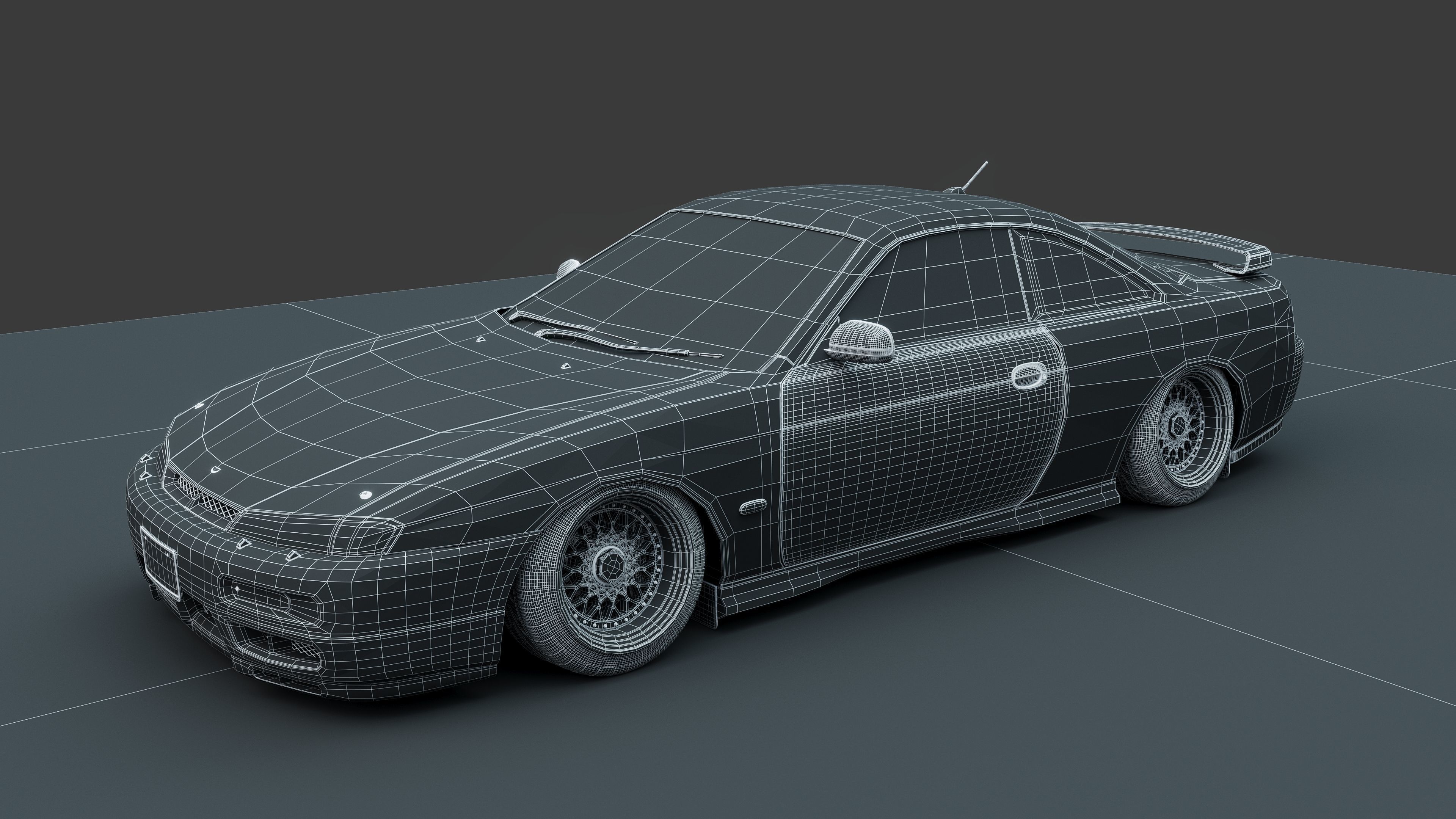 NIssan silvia s14 3D model_7