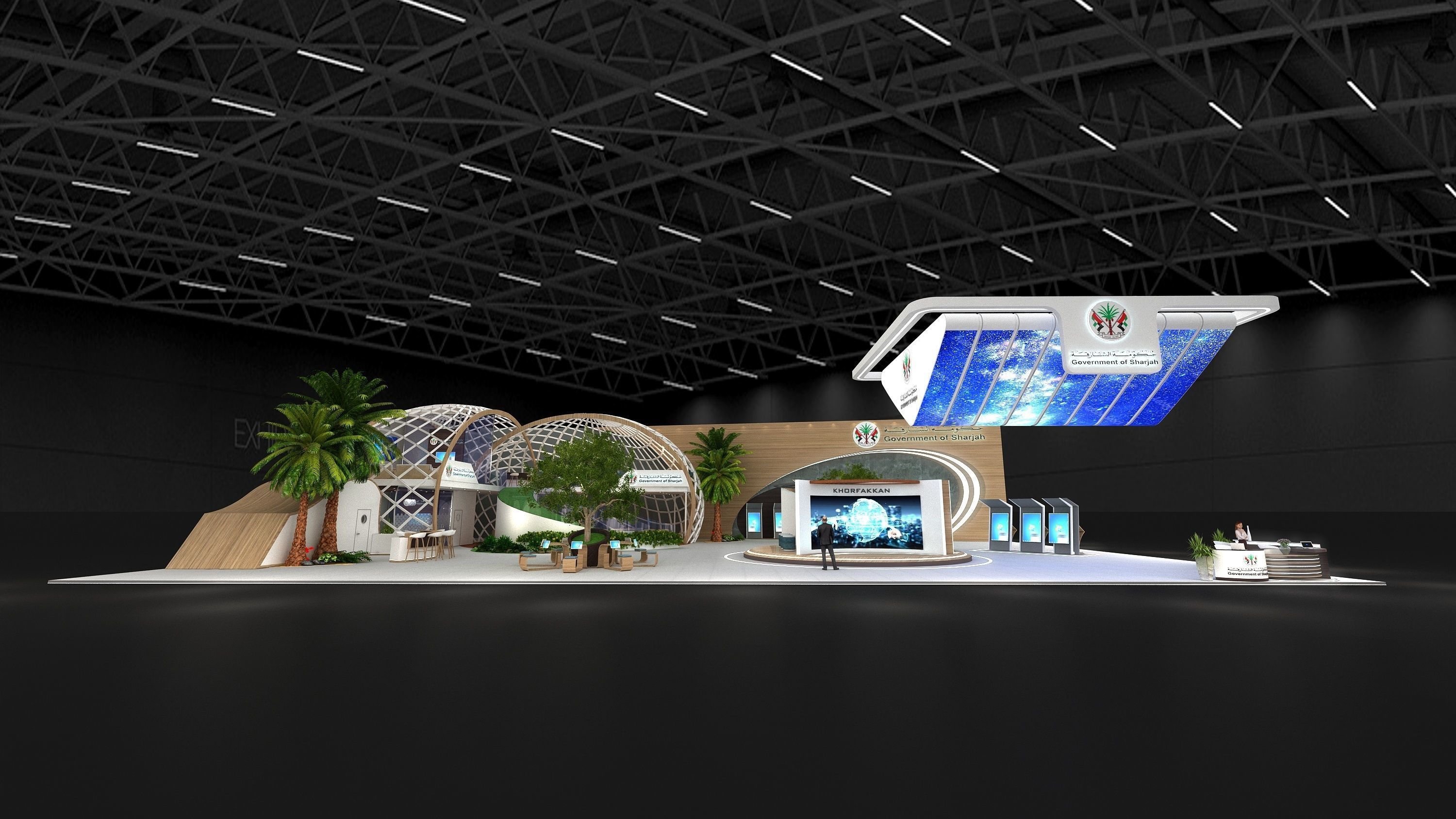 26x36m Exhibition stand 3 side open 3D model_1