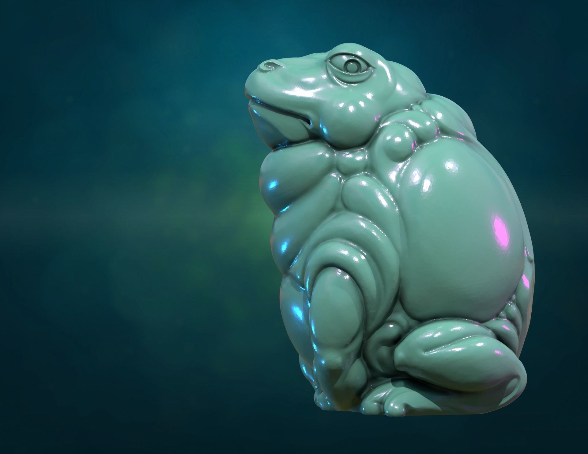 Fat Toad Frog 3D print model_10