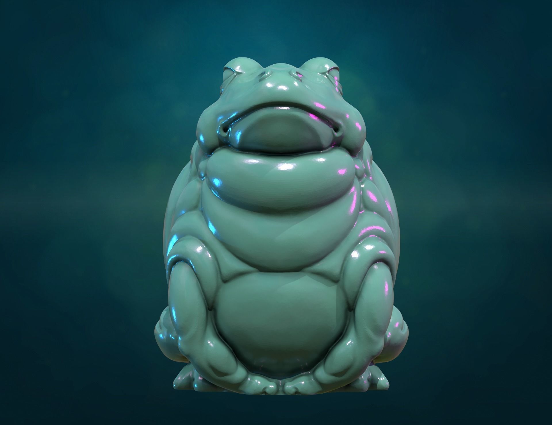 Fat Toad Frog 3D print model_7