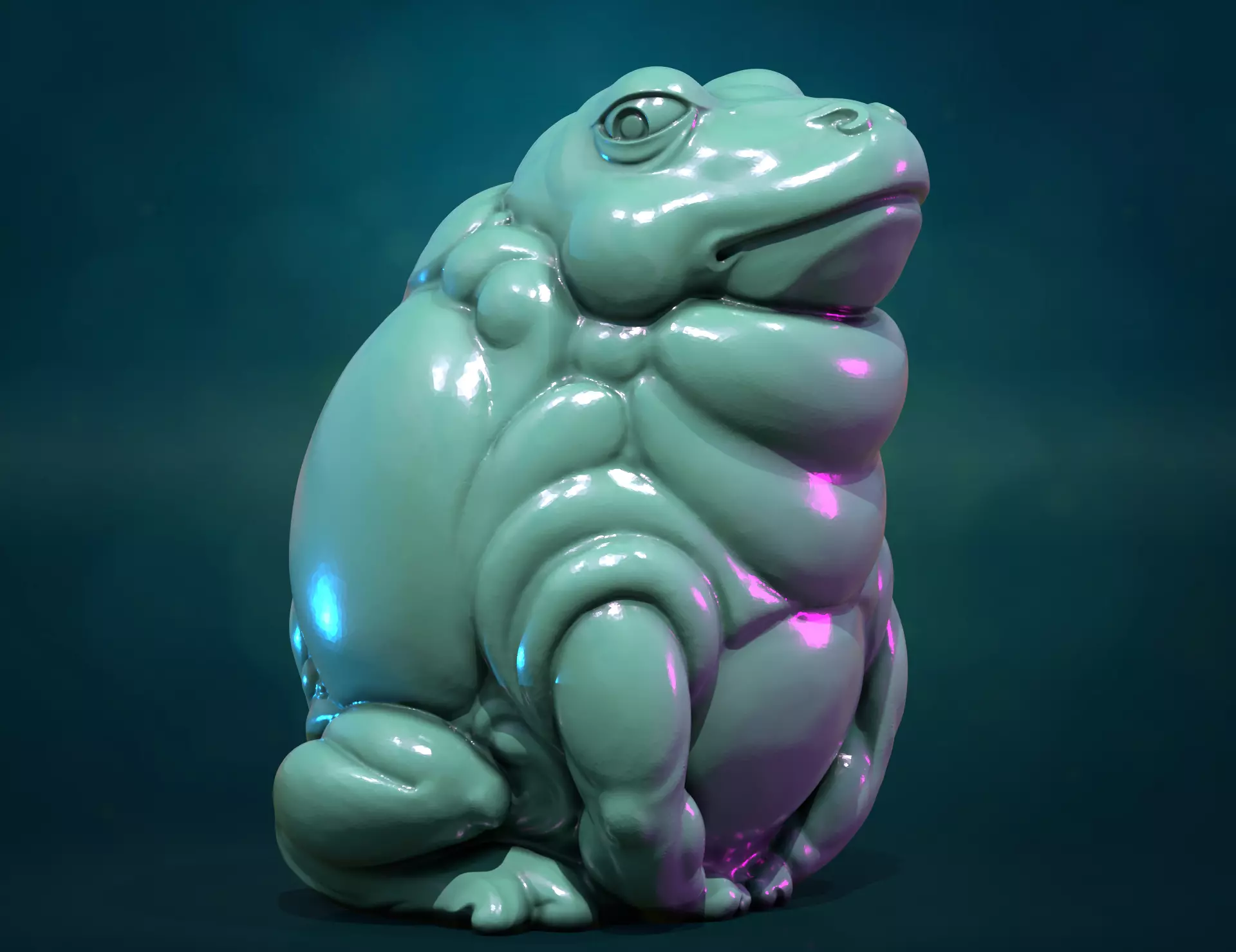 Fat Toad Frog 3D print model_0