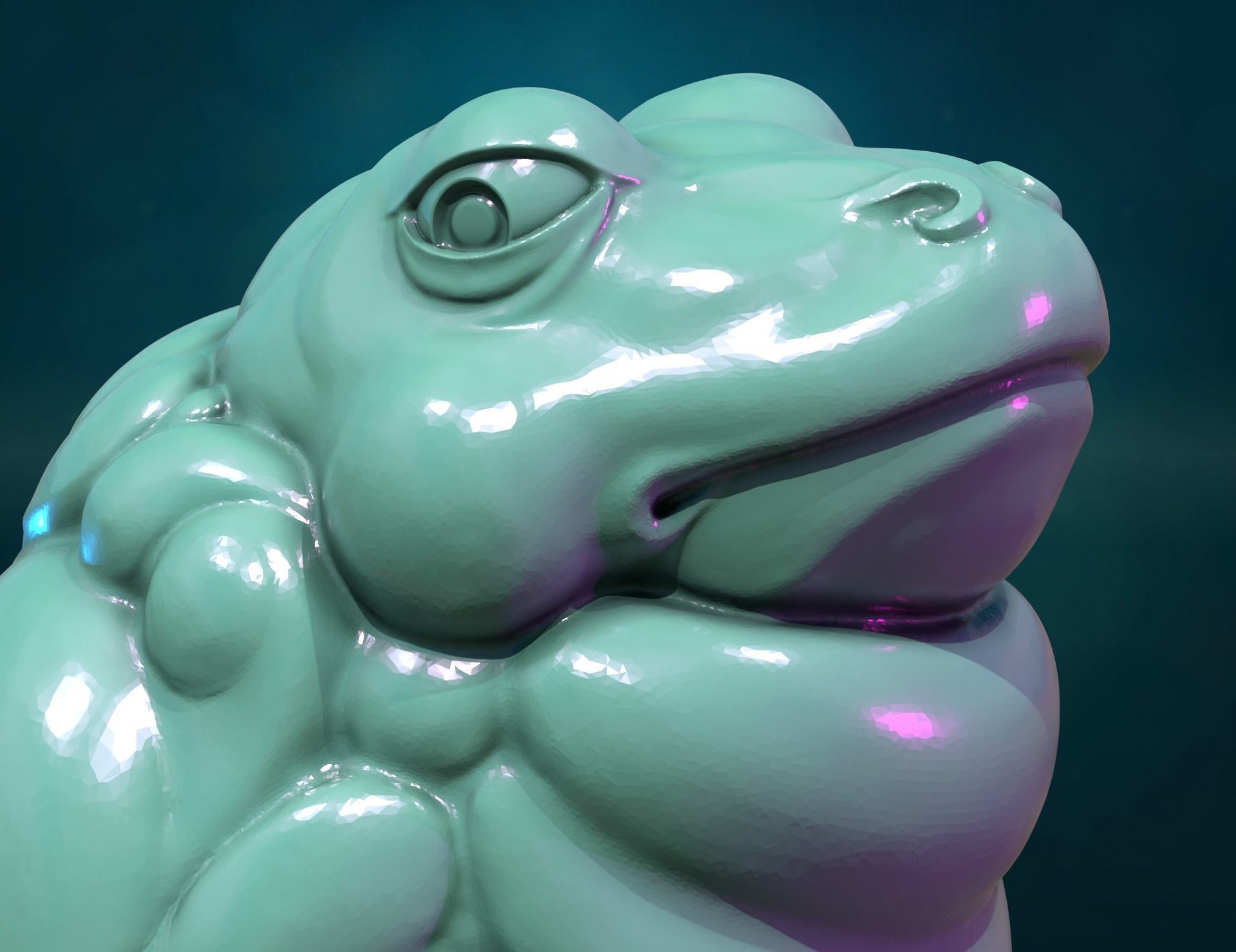 Fat Toad Frog 3D print model_3
