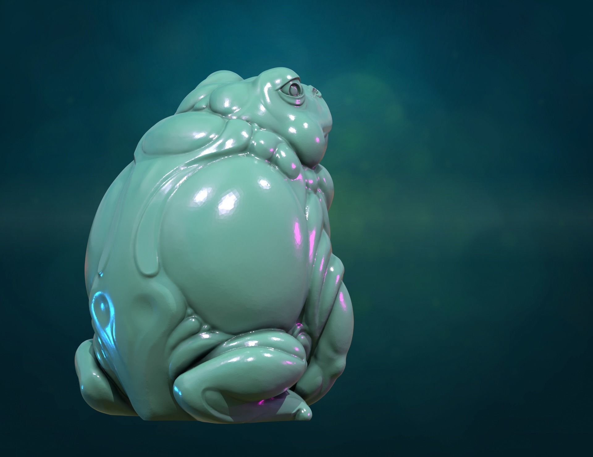 Fat Toad Frog 3D print model_9