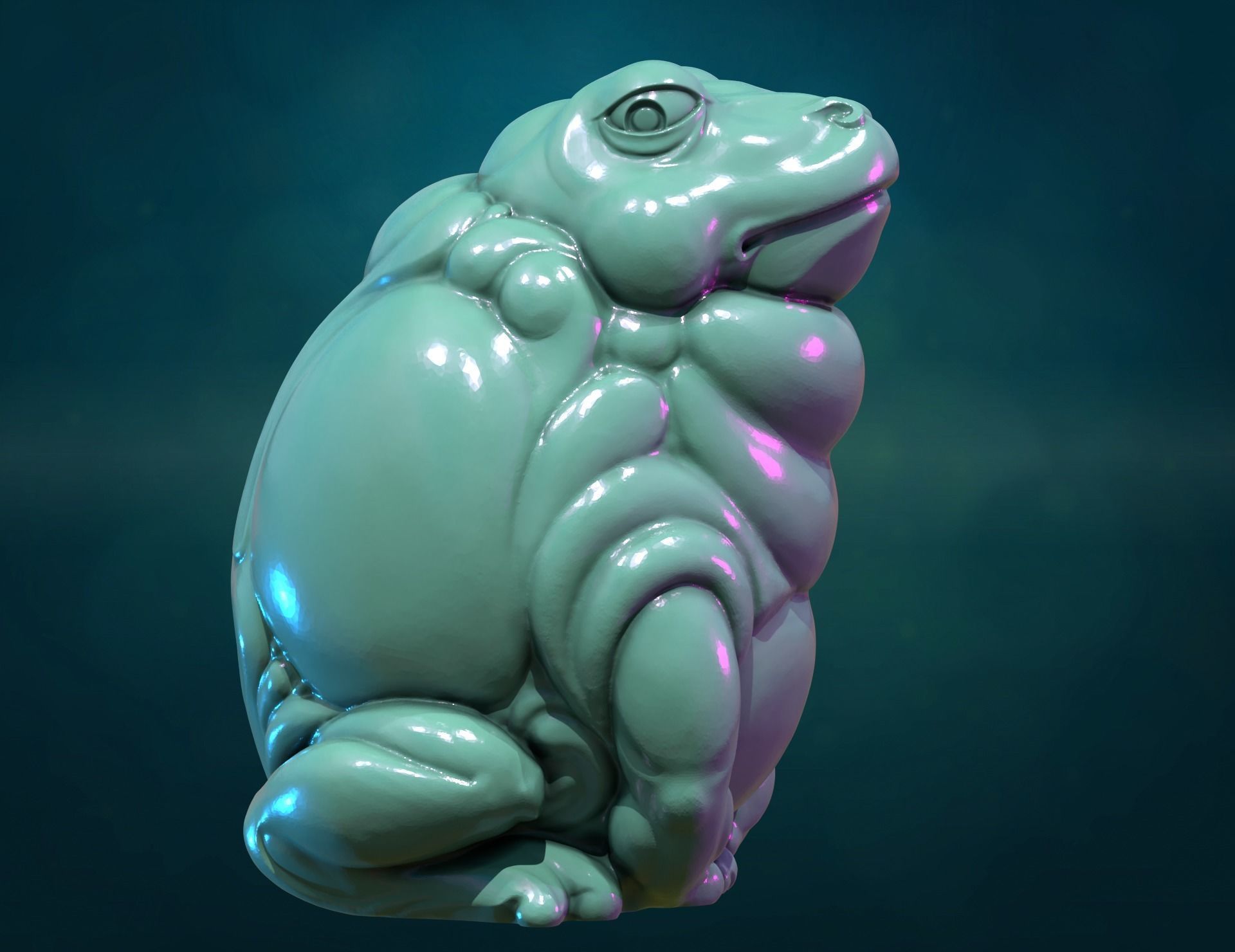 Fat Toad Frog 3D print model_2