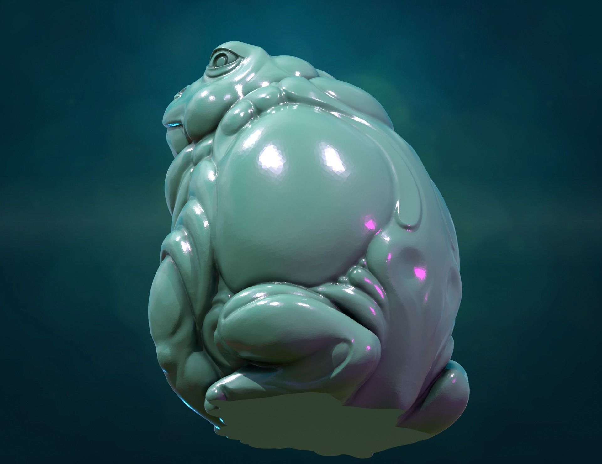 Fat Toad Frog 3D print model_12