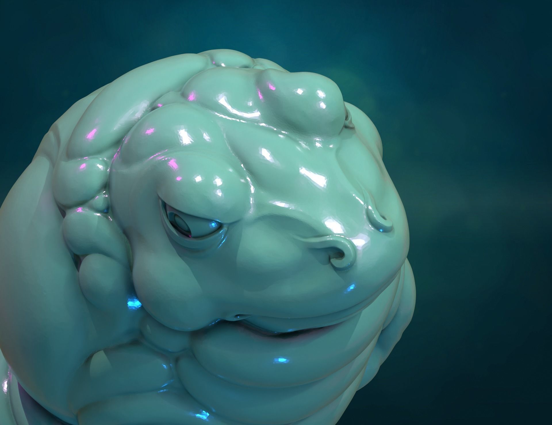 Fat Toad Frog 3D print model_11