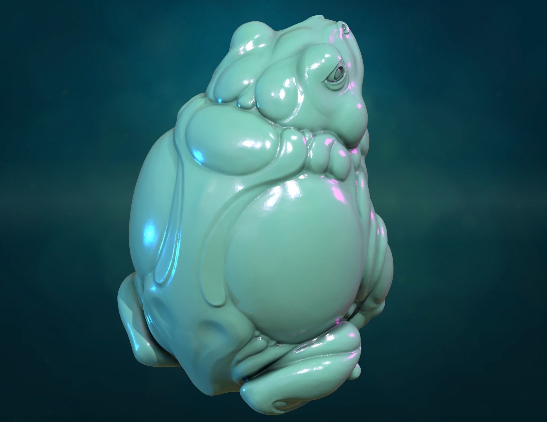 Fat Toad Frog 3D print model_4