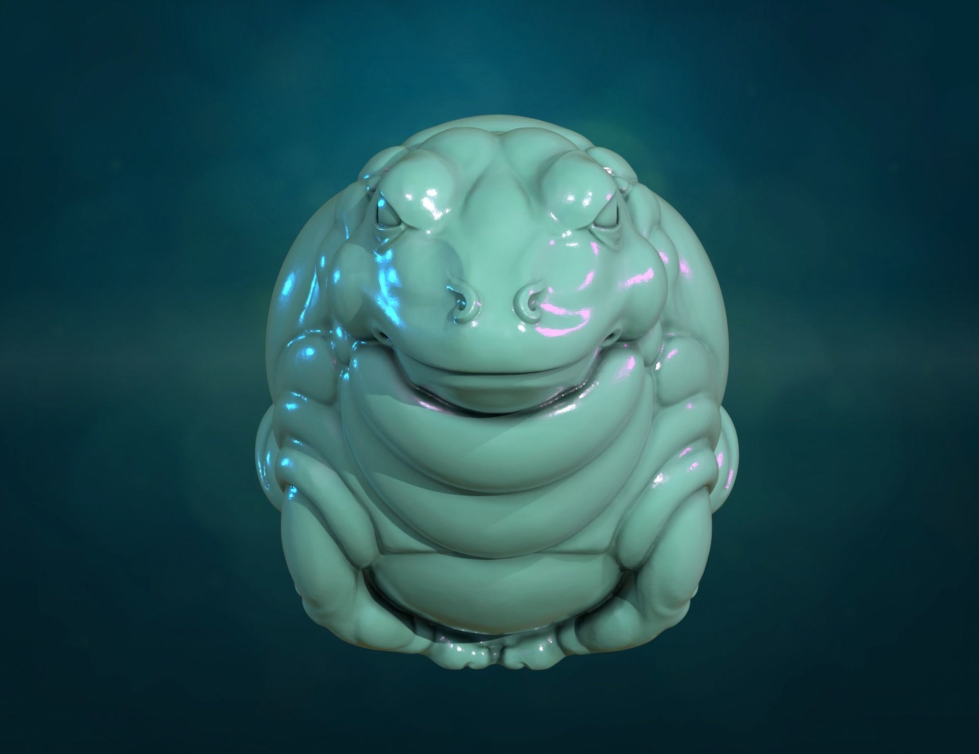 Fat Toad Frog 3D print model_6
