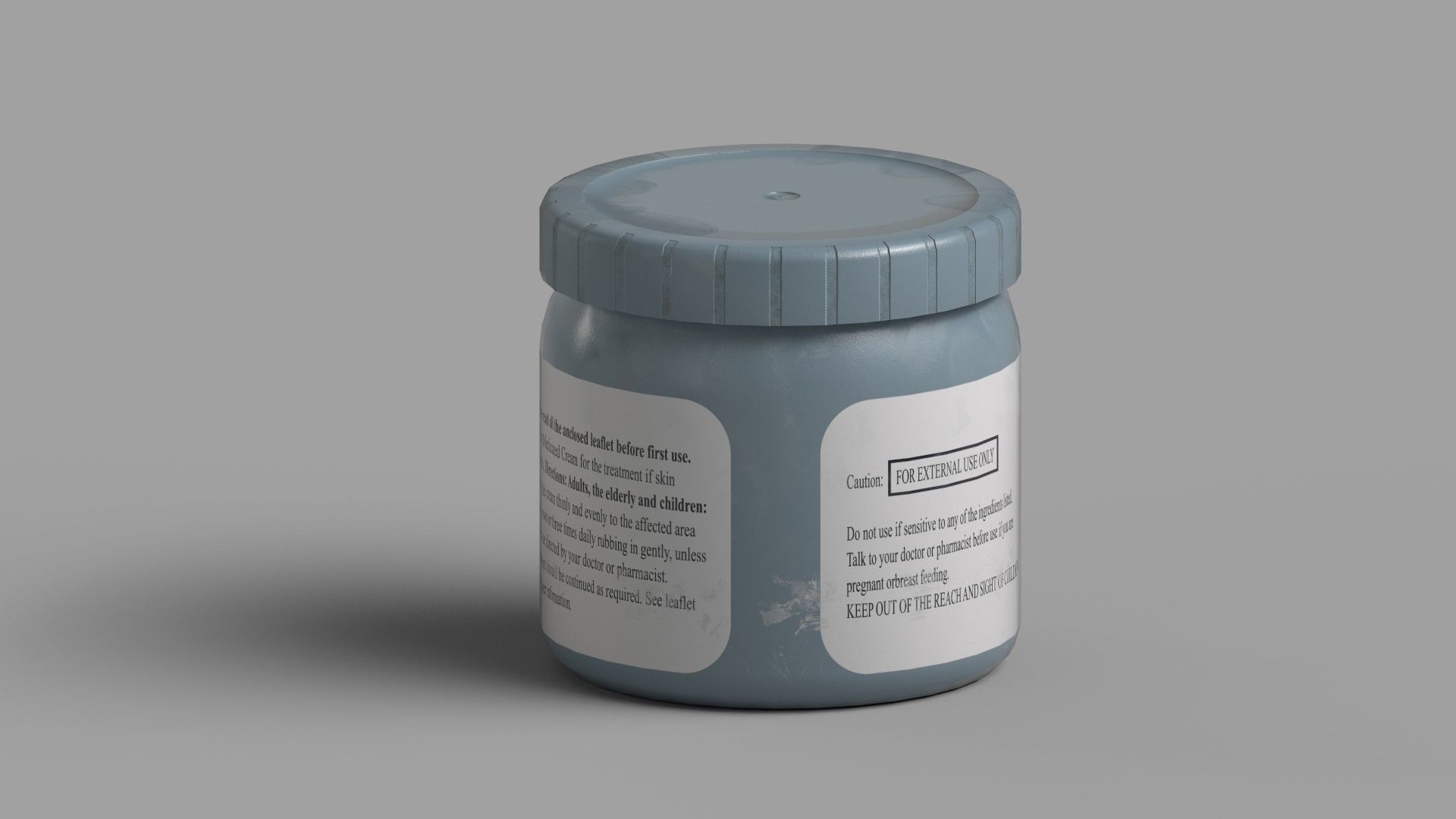 Tub Of Cream Low-poly 3D model_2