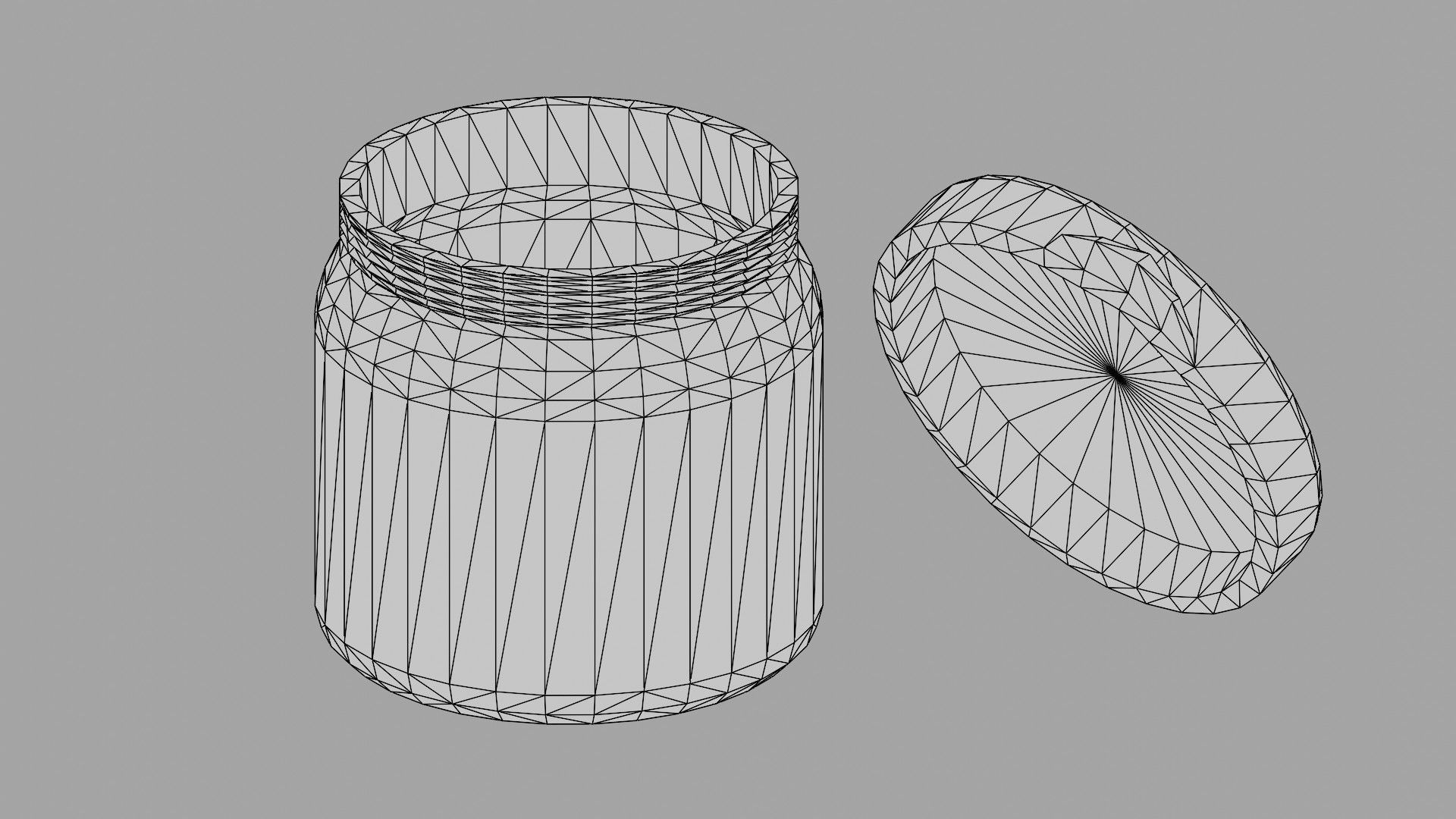 Tub Of Cream Low-poly 3D model_11