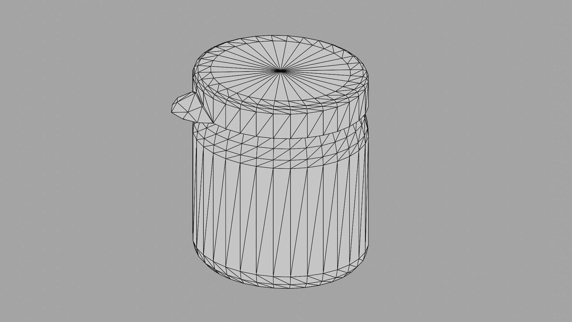 Tub Of Cream Low-poly 3D model_10