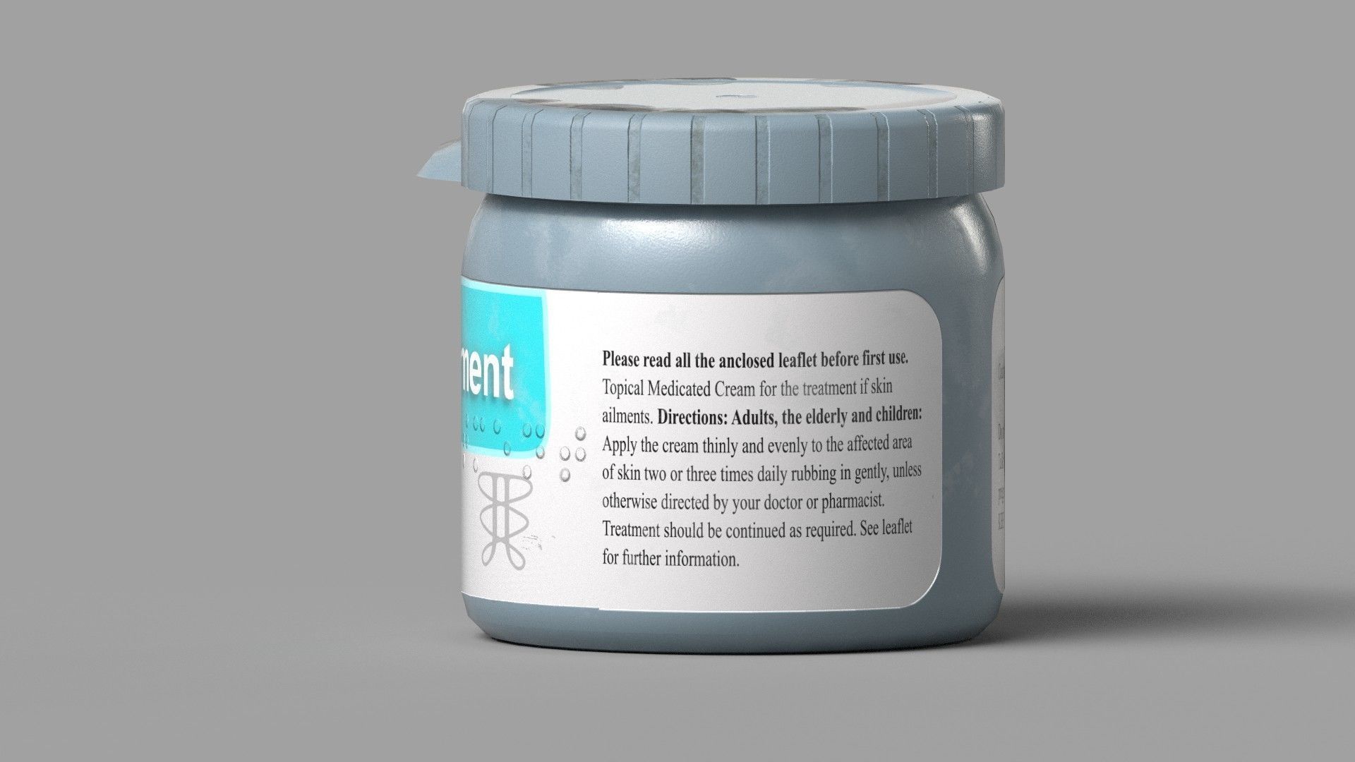Tub Of Cream Low-poly 3D model_9
