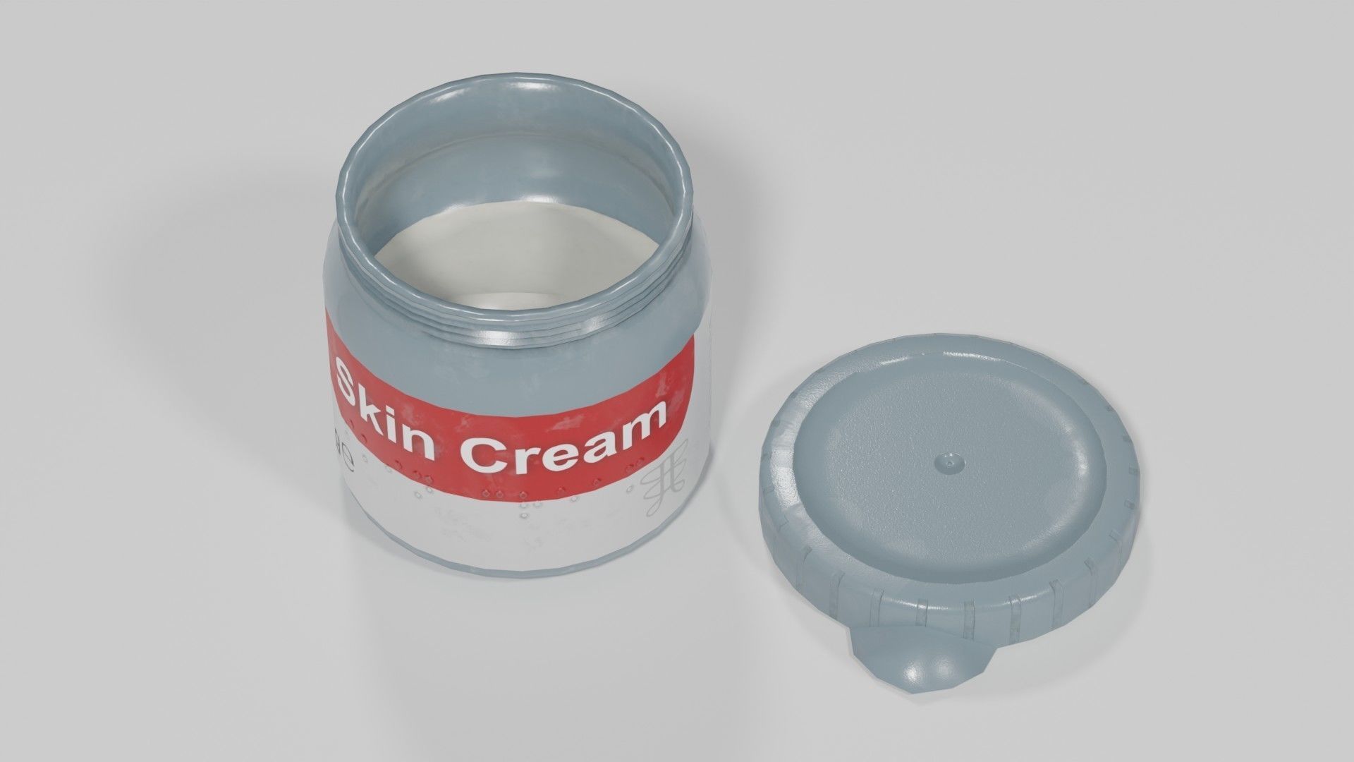 Tub Of Cream Low-poly 3D model_5