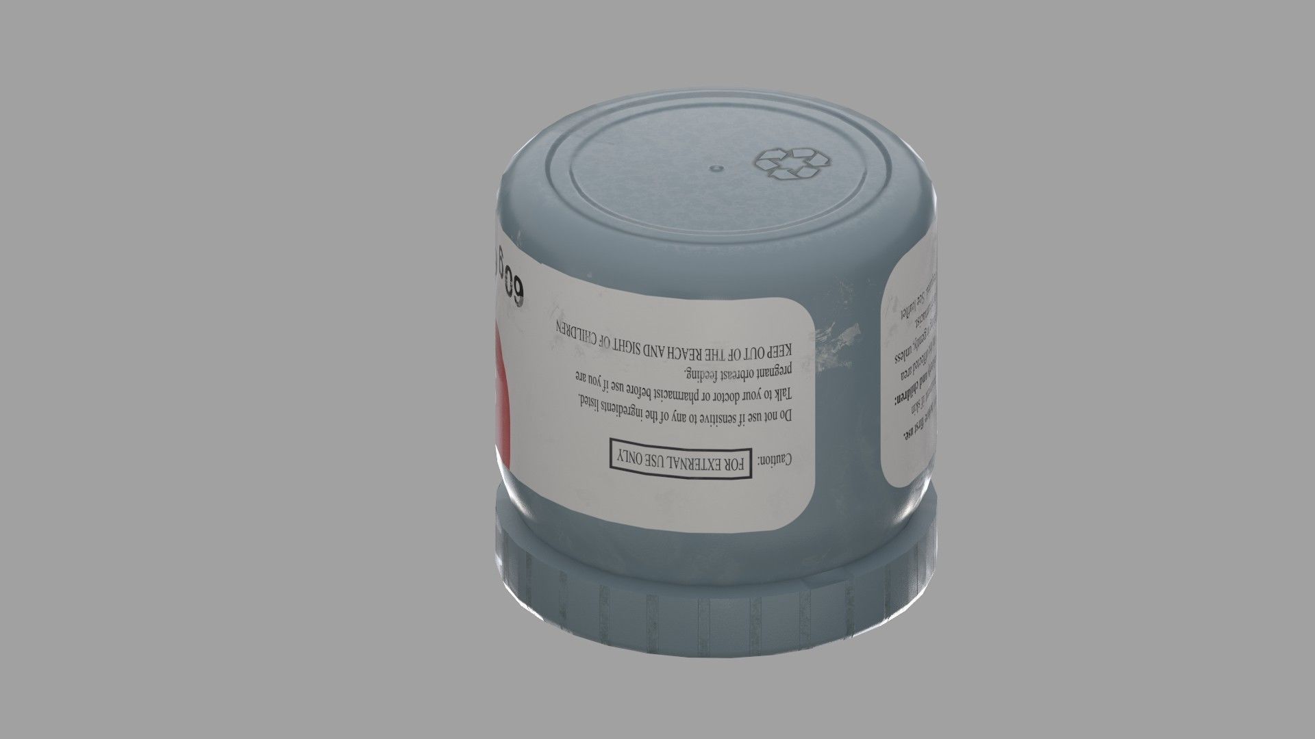 Tub Of Cream Low-poly 3D model_1