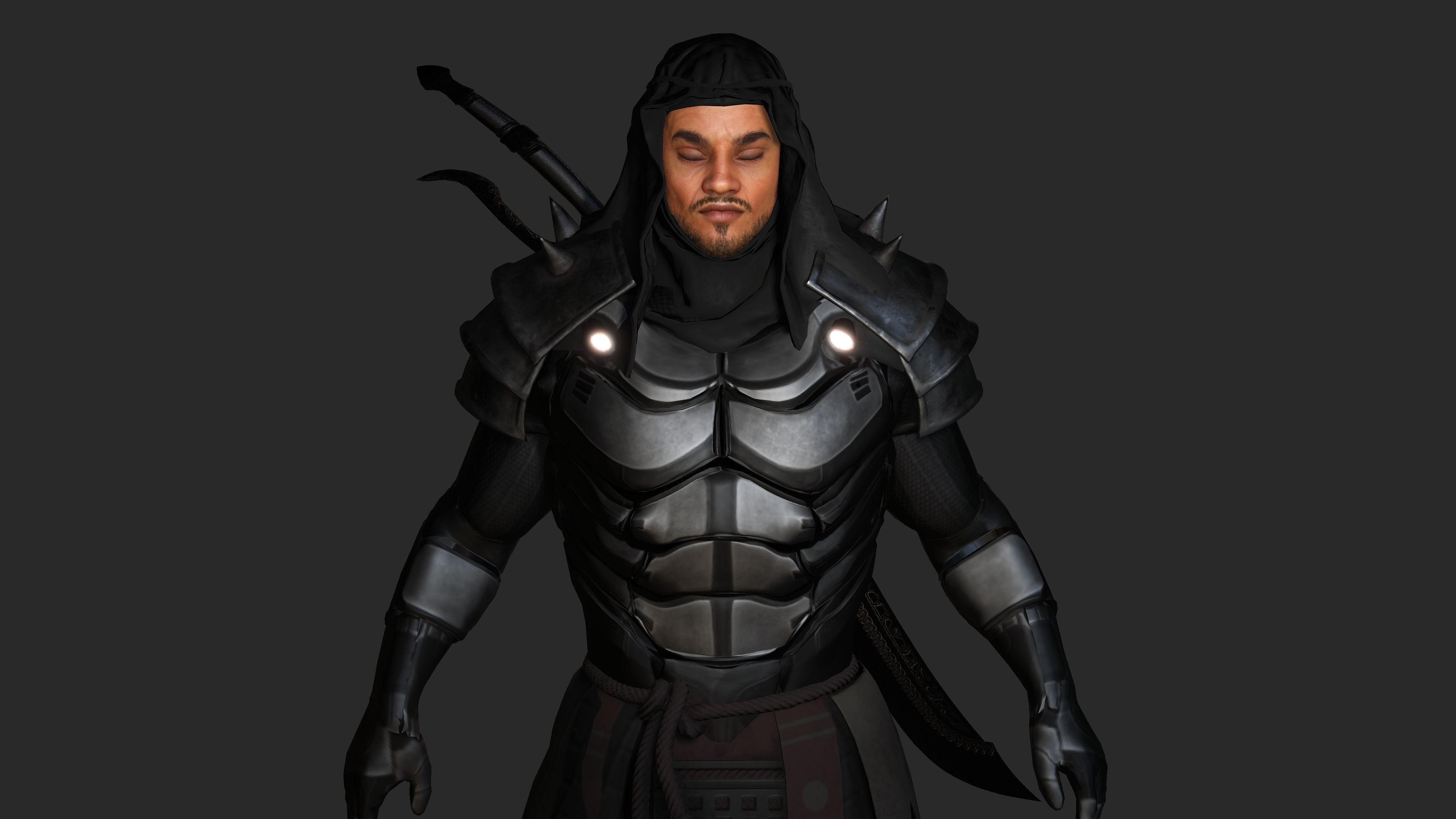 AAA 3D REALISTIC ROBOTIC CHARACTER - JAPANESE CYBORG ASSASSIN 01 Low-poly 3D model_7