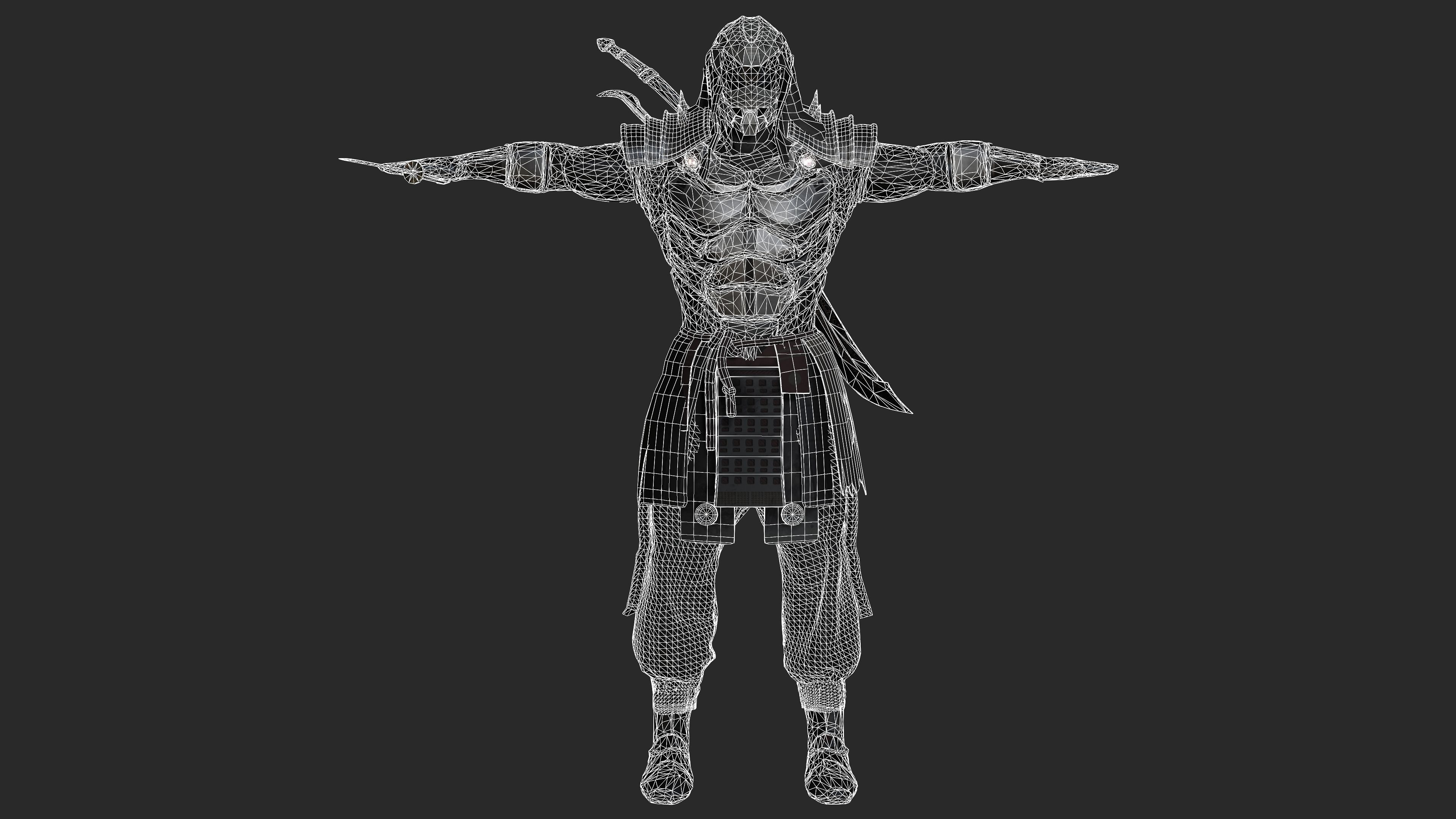 AAA 3D REALISTIC ROBOTIC CHARACTER - JAPANESE CYBORG ASSASSIN 01 Low-poly 3D model_13