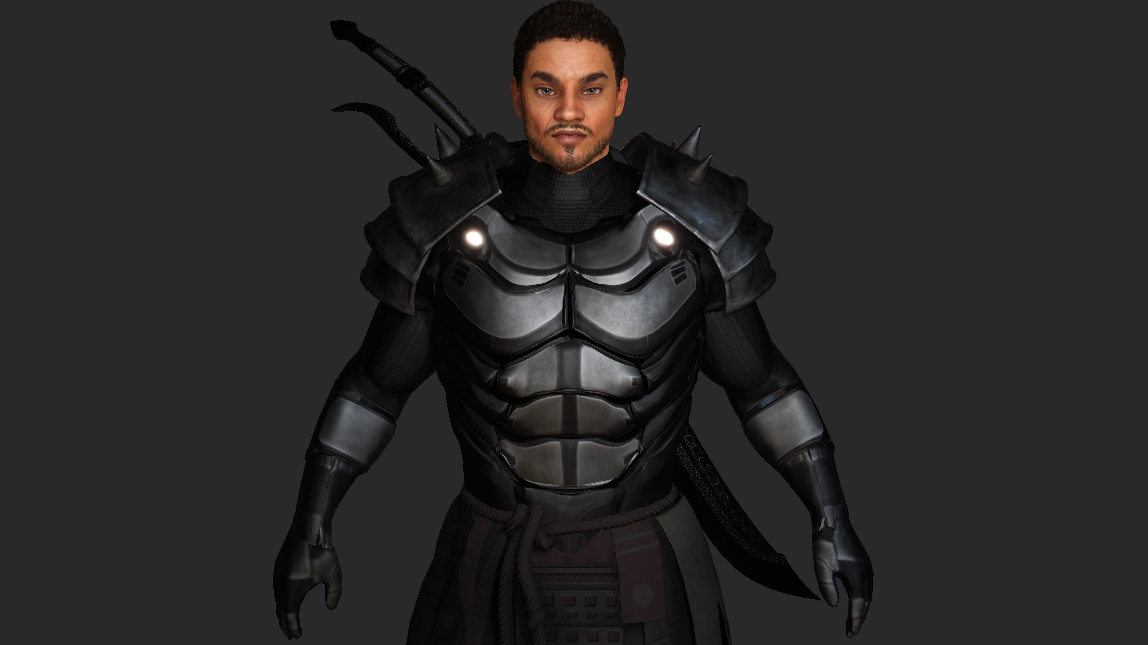 AAA 3D REALISTIC ROBOTIC CHARACTER - JAPANESE CYBORG ASSASSIN 01 Low-poly 3D model_8