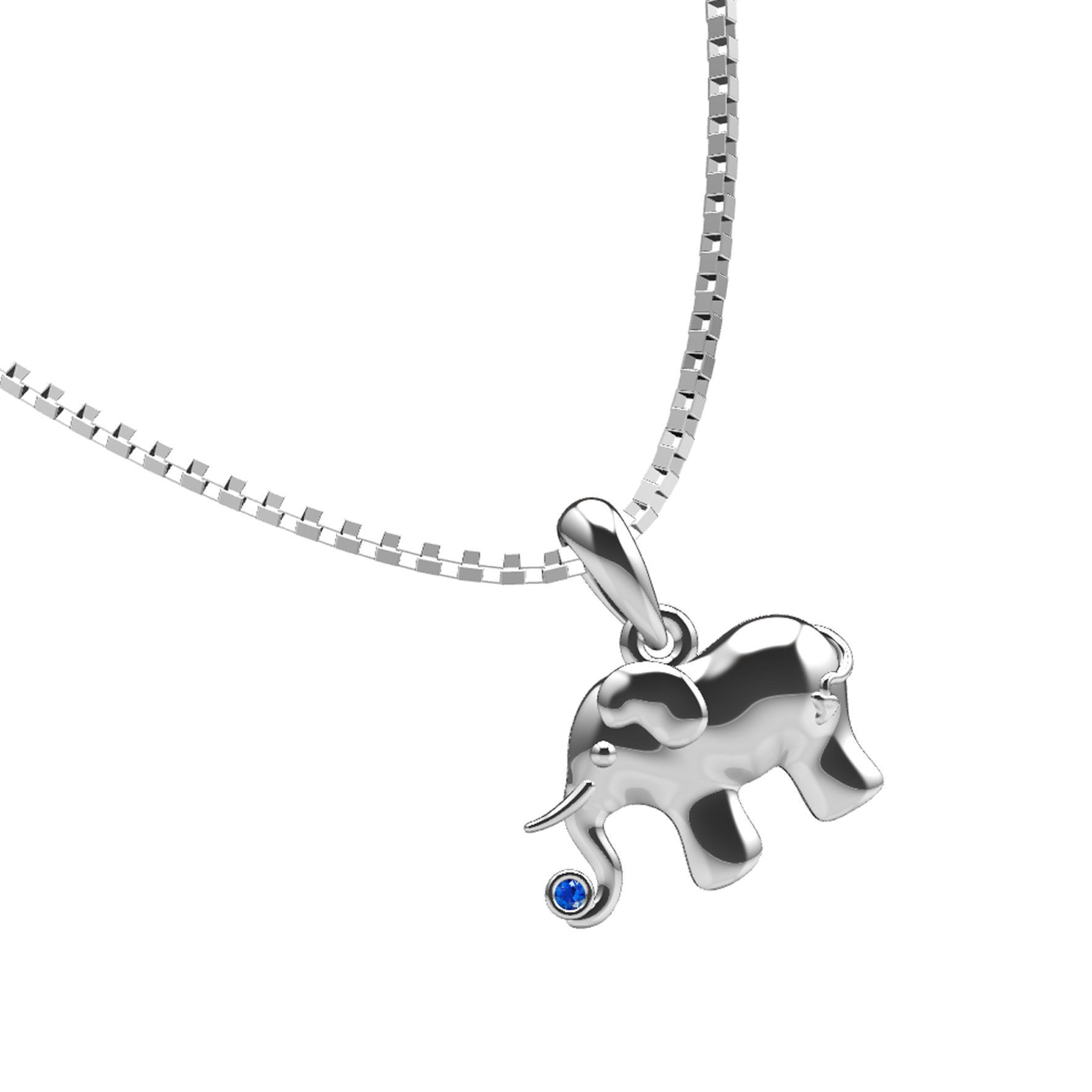 Baby elephant pendant 3D print model_6
