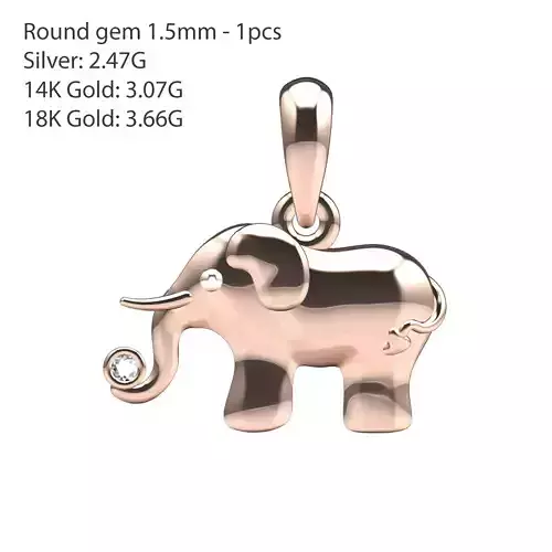 Baby elephant pendant 3D print model