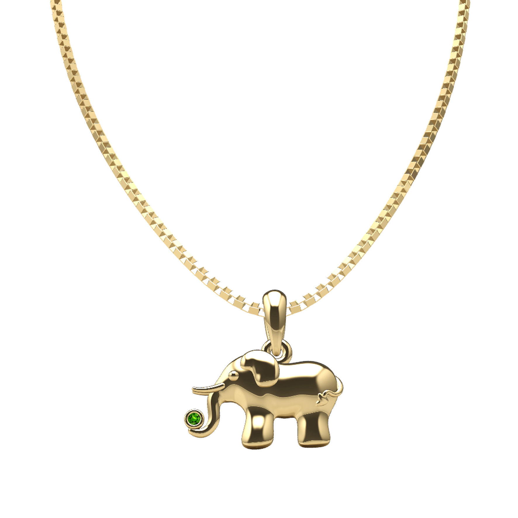 Baby elephant pendant 3D print model_2