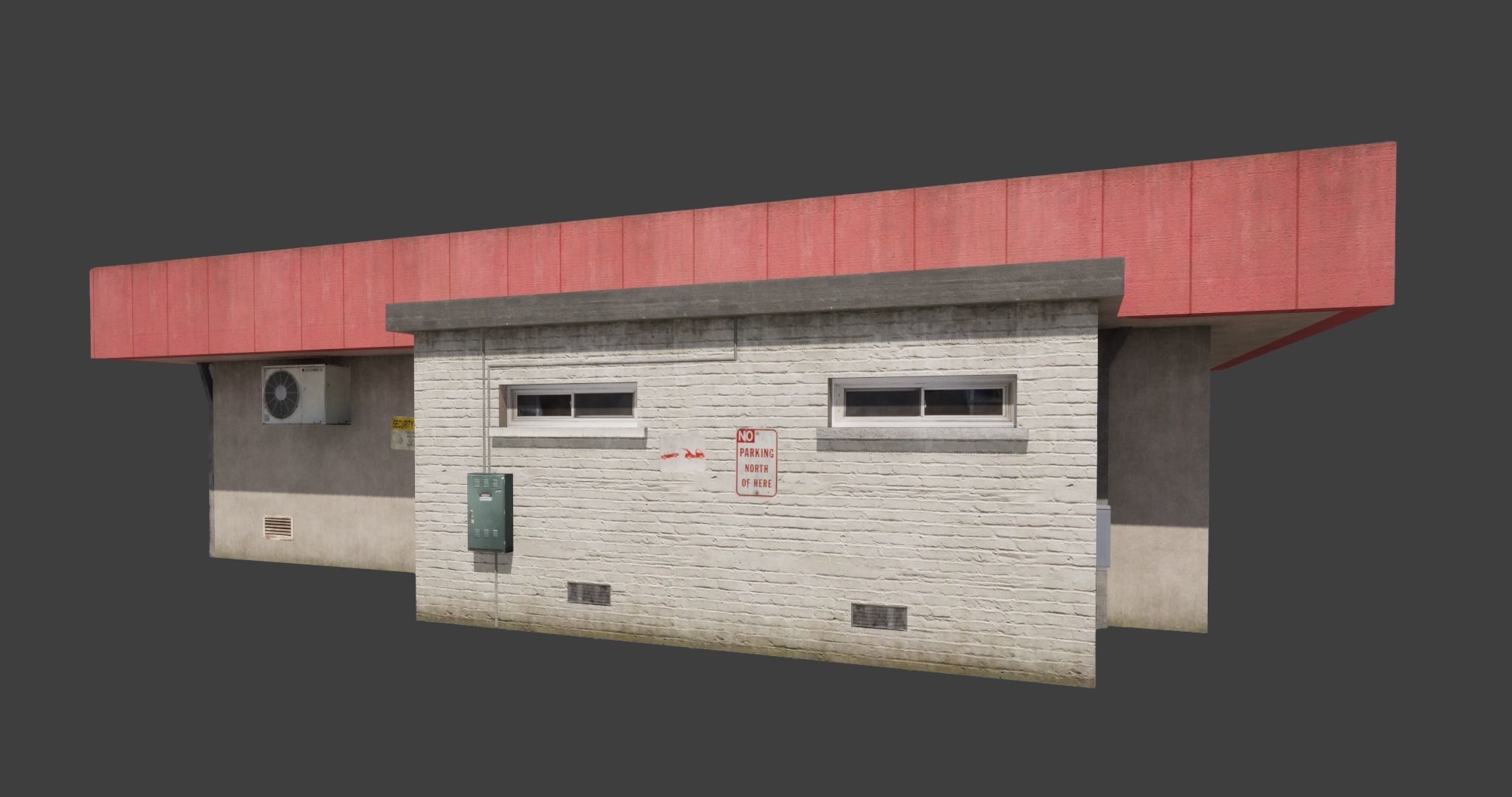 Building City Work Street Low-poly 3D model VR Low-poly 3D model_4