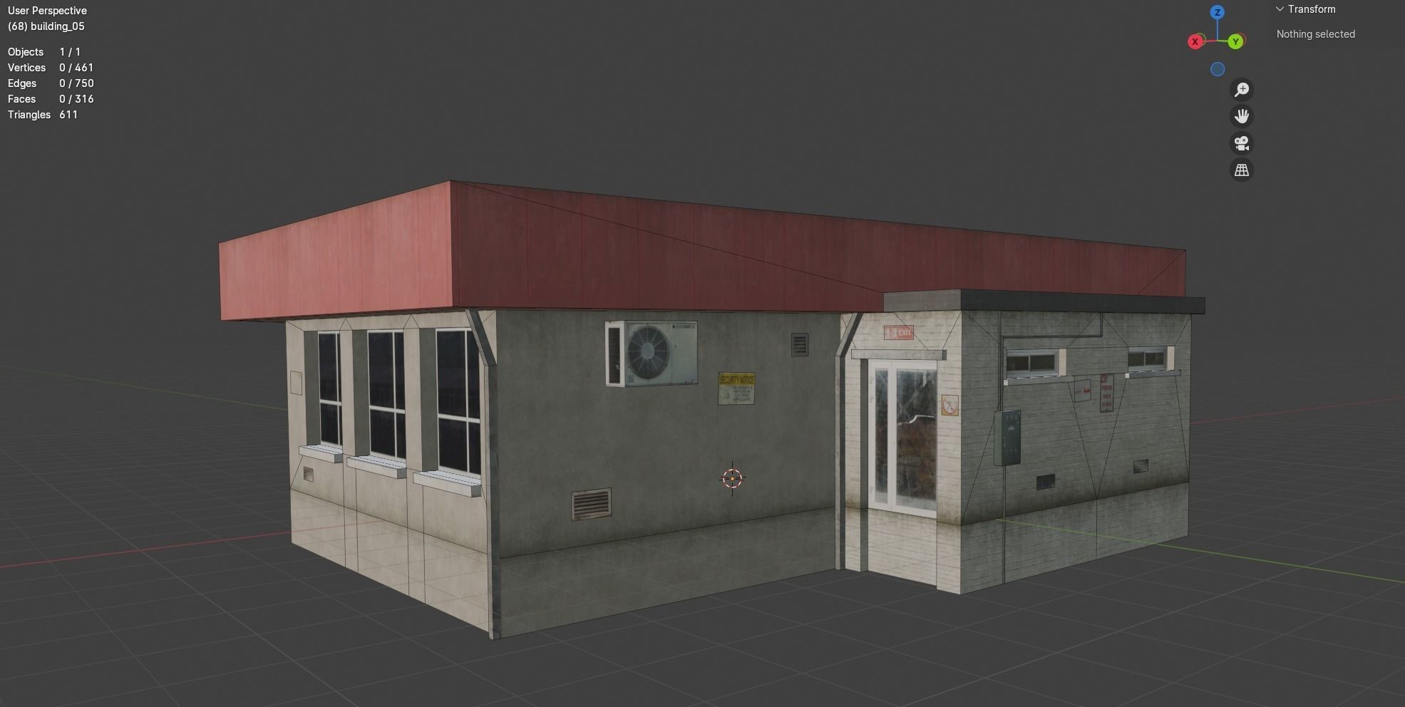 Building City Work Street Low-poly 3D model VR Low-poly 3D model_6