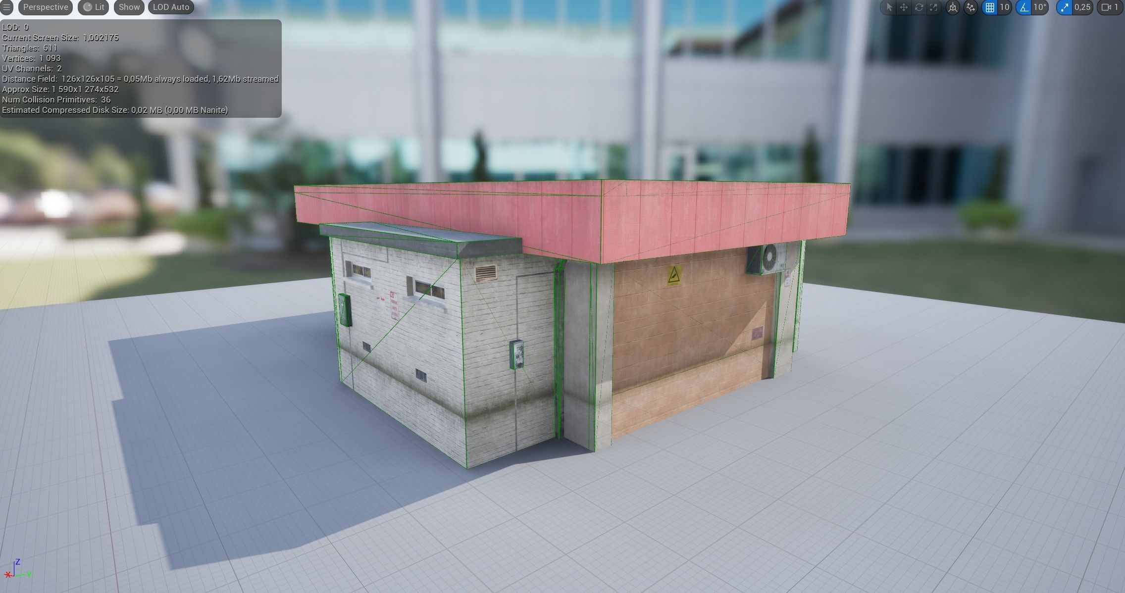 Building City Work Street Low-poly 3D model VR Low-poly 3D model_7