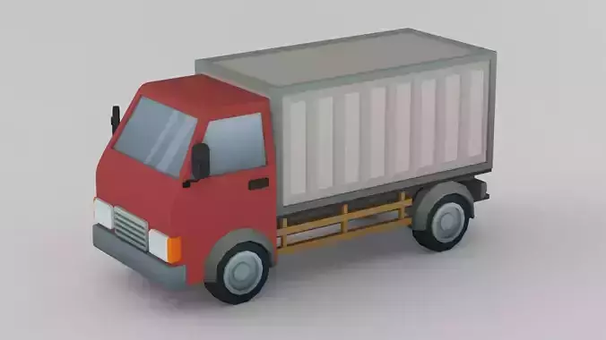 Cartoon Low Poly Car 07 - Cargo Truck
