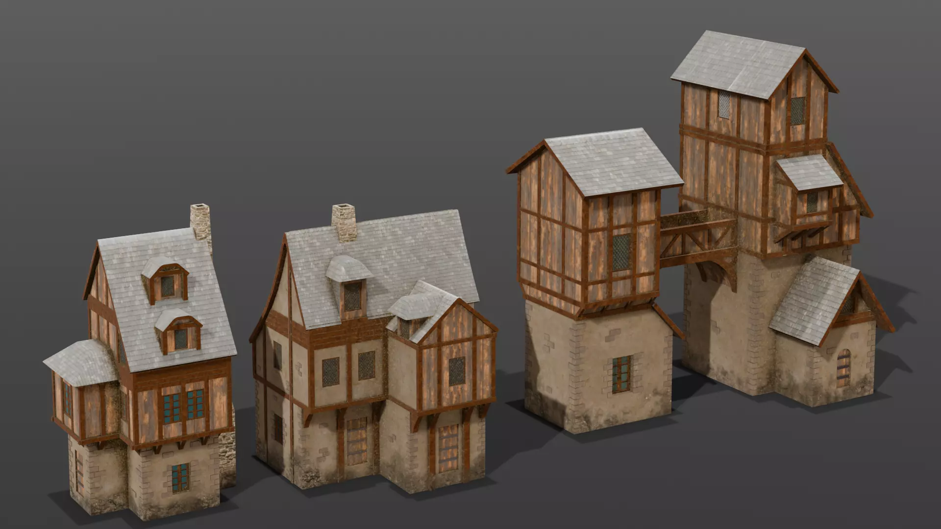 House Pack 3D Model Low-poly 3D model_0