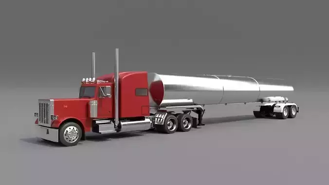 Red Peterbilt 389 truck at lowa 80 truck stop