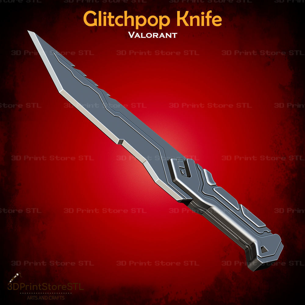 Glitchpop Knife Cosplay Valorant - STL File 3D print model_2