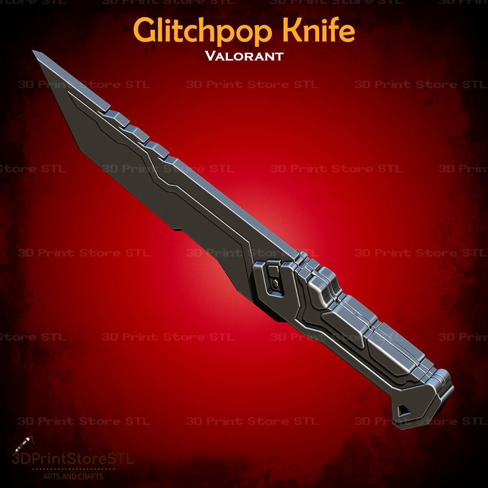 Glitchpop Knife Cosplay Valorant - STL File 3D print model_1