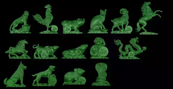 12 Zodiac hight poly