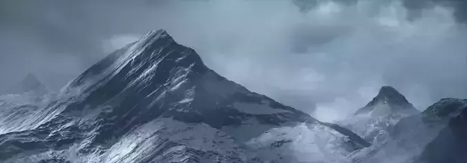 Snow mountain peak topography