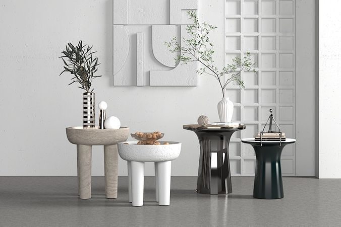 Modern edge and corner tables 3D model