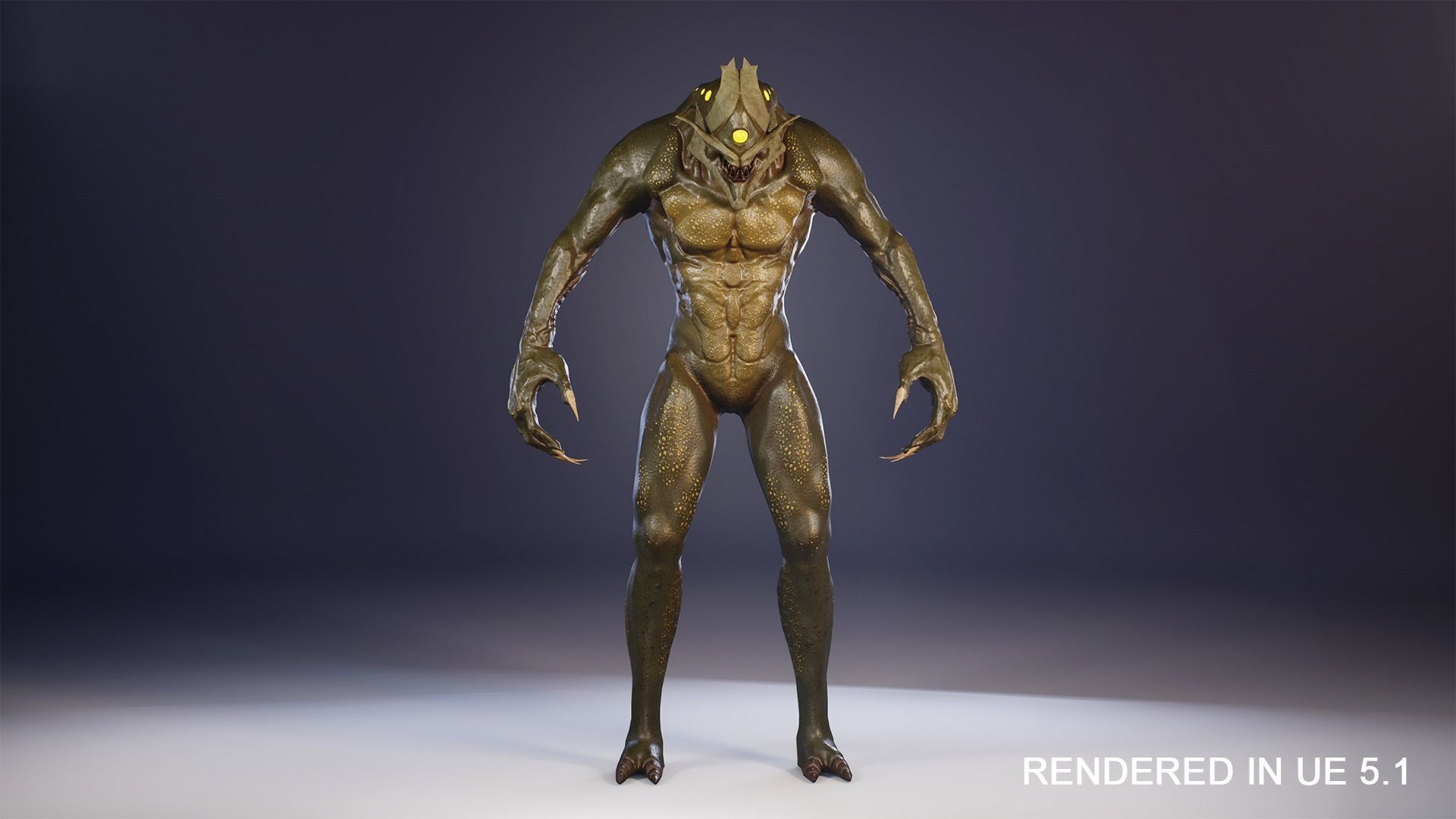 Sea monster Low-poly 3D model_9