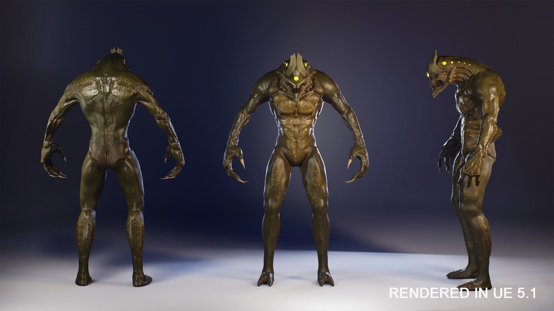 Sea monster Low-poly 3D model_4