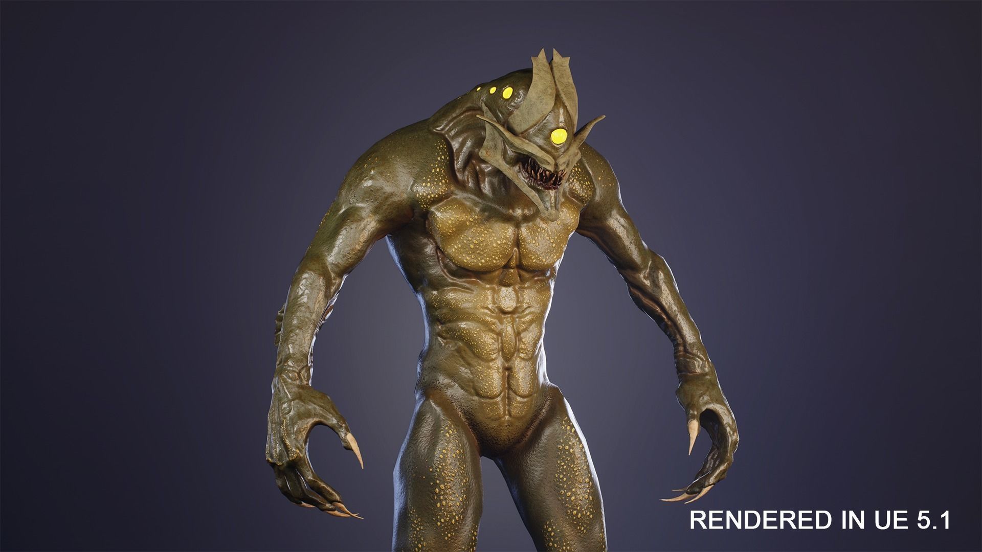 Sea monster Low-poly 3D model_7