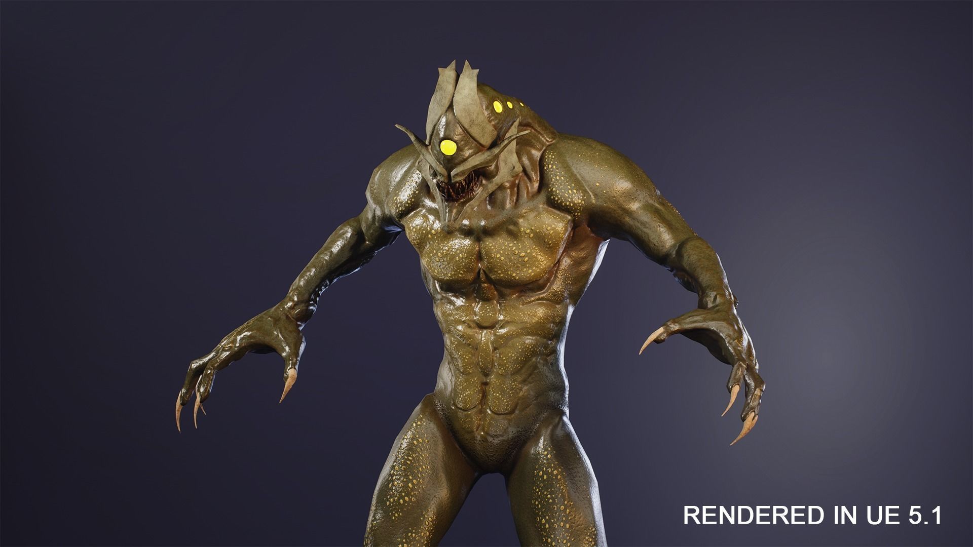 Sea monster Low-poly 3D model_10