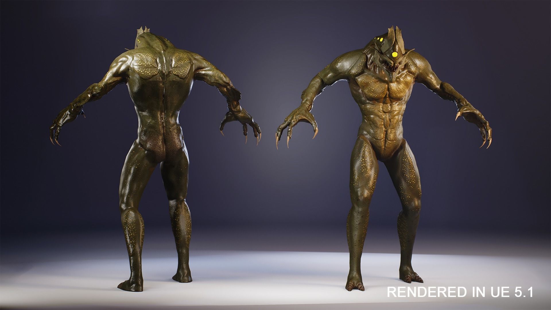 Sea monster Low-poly 3D model_6