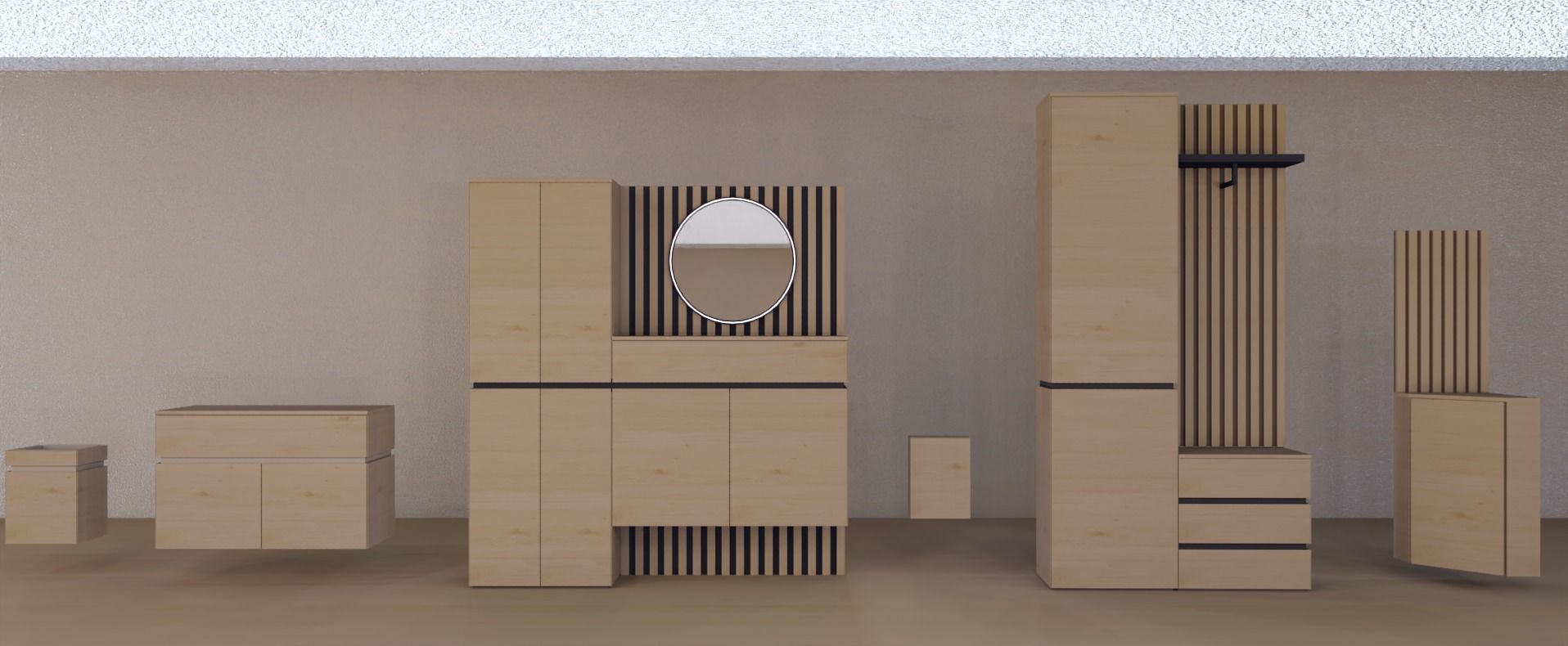 Modern Furniture set 3D model_2