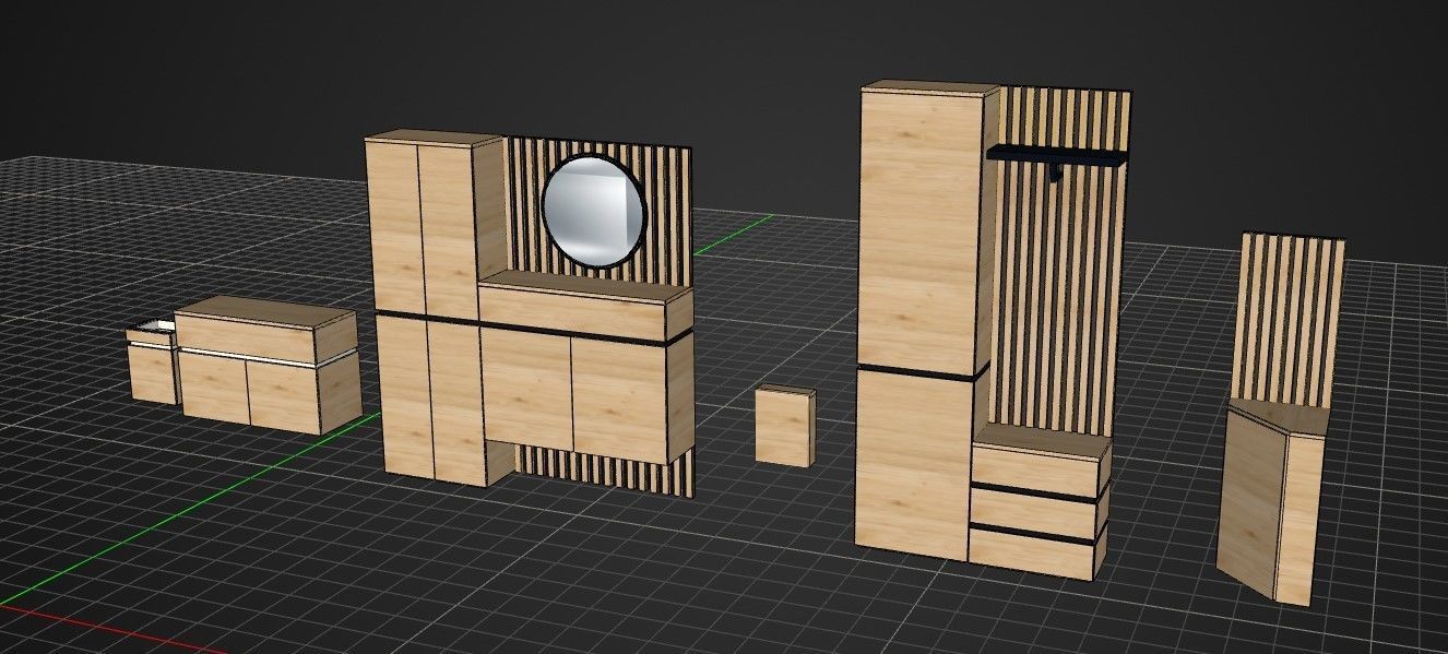 Modern Furniture set 3D model_9