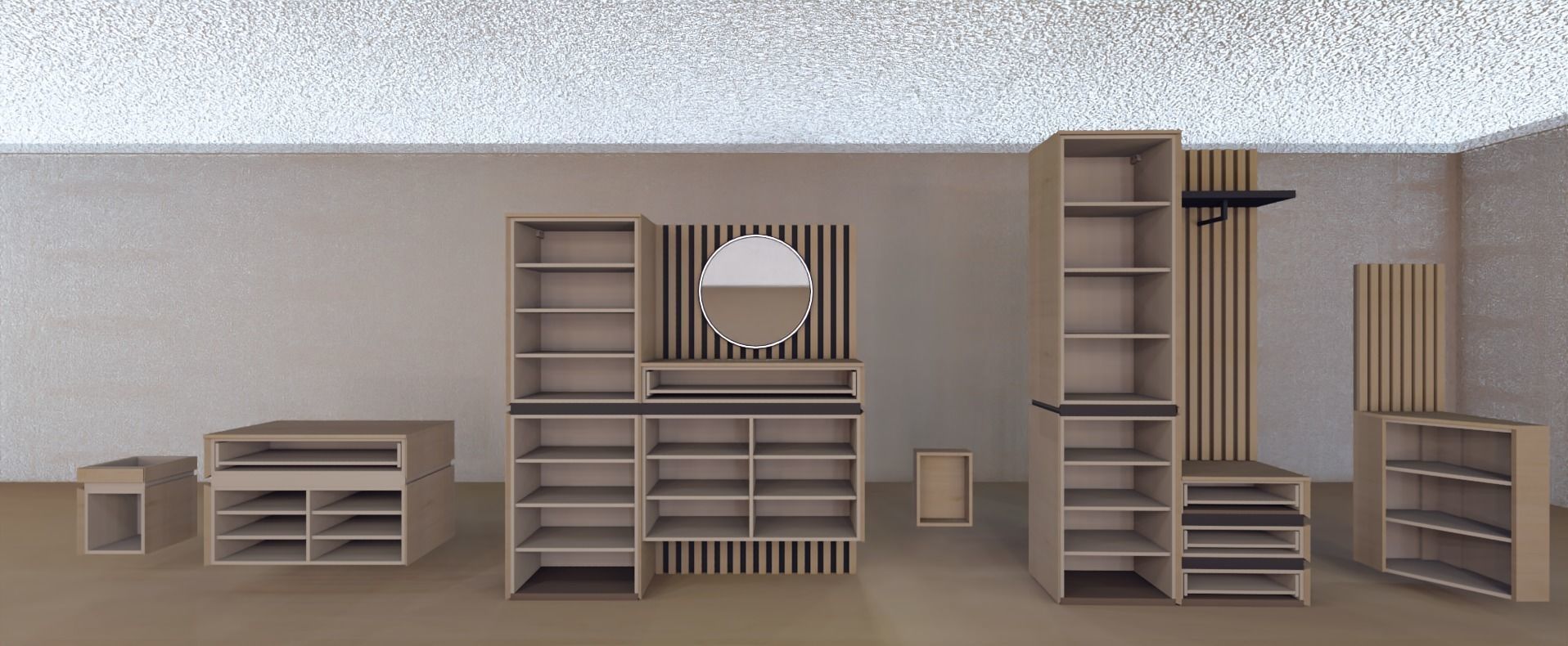 Modern Furniture set 3D model_3